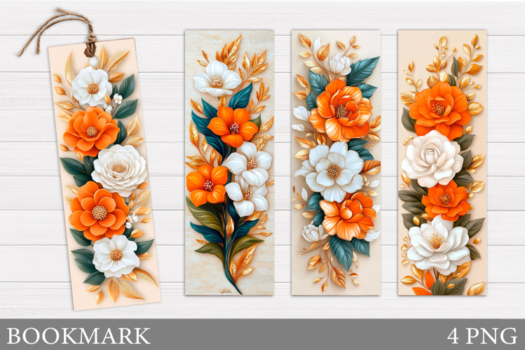 Floral Bookmark Design. Flowers Bookmark Sublimation
