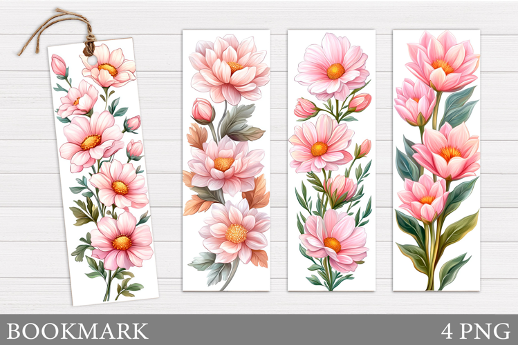 Floral Bookmark Design. Flowers Bookmark Sublimation