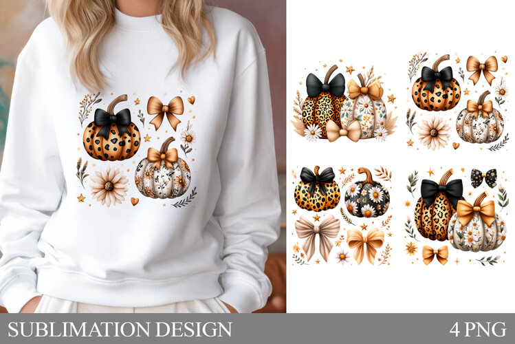 Fall Pumpkin T-Shirt Design. Fall Pumpkin Sublimation example image 1