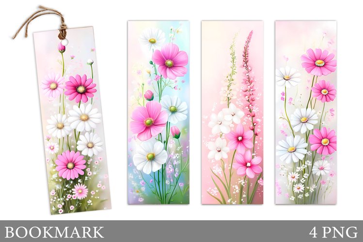 Wildflowers Bookmark Design. Flowers Bookmark Sublimation example image 1