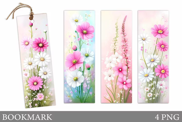 Wildflowers Bookmark Design. Flowers Bookmark Sublimation