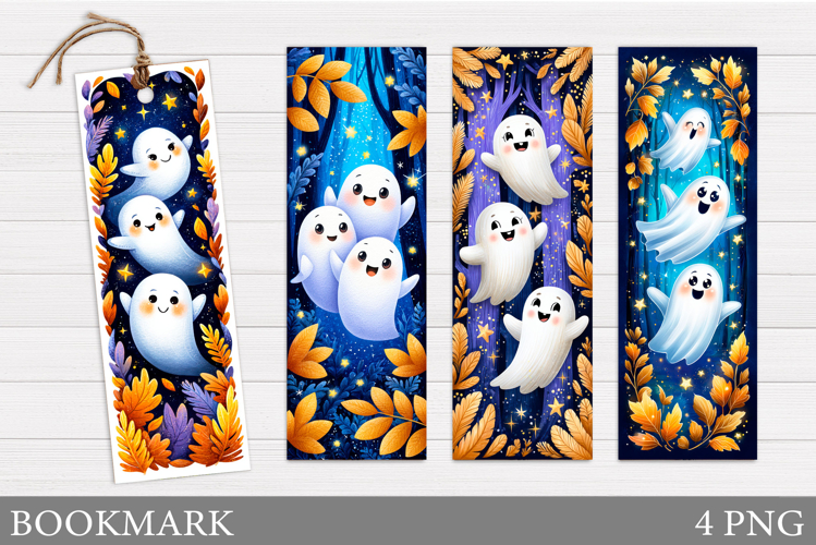 Cute Ghost Bookmark Design. Halloween Bookmark Printable