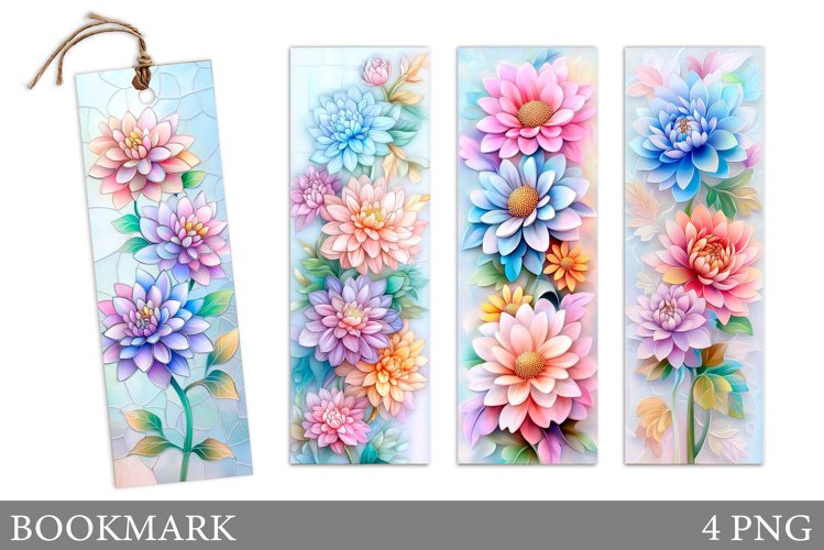 Flowers Bookmark Design. Floral Bookmark Sublimation