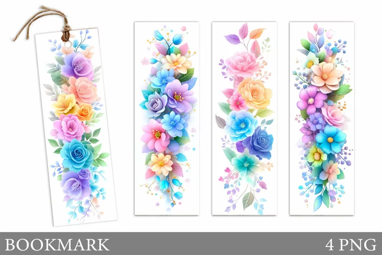 Flowers Bookmark Design. Roses Bookmark Sublimation