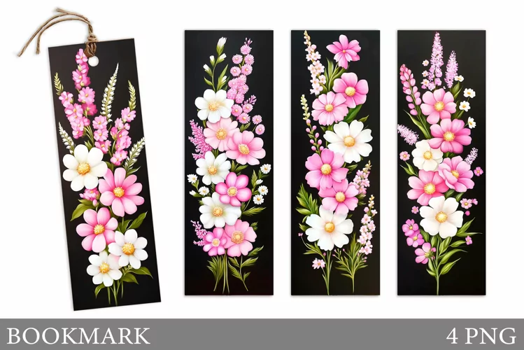 Wildflowers Bookmark Design. Flowers Bookmark Sublimation