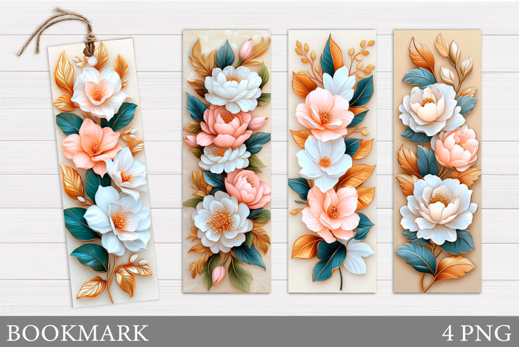Floral Bookmark Design. Flowers Bookmark Sublimation