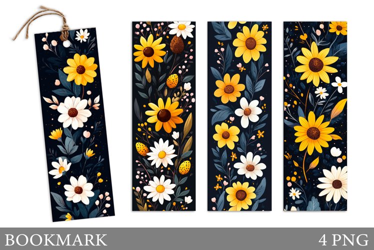 Flowers Bookmark Design. Floral Bookmark Sublimation