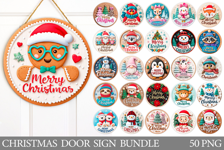 Christmas Door Sign Bundle. Merry Christmas Door Sign Design