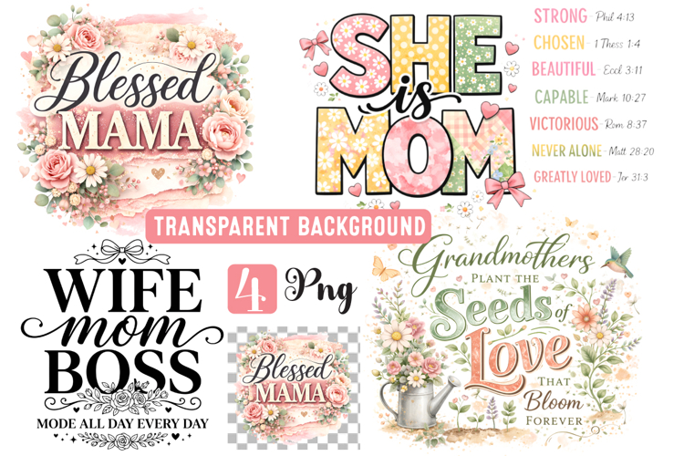 She is mom Christian Birble Sublimation Design,Mothers Day