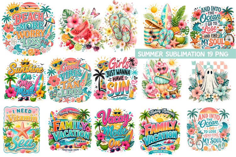 Summer Sublimation Bundle,Summer T-Shirt Designs