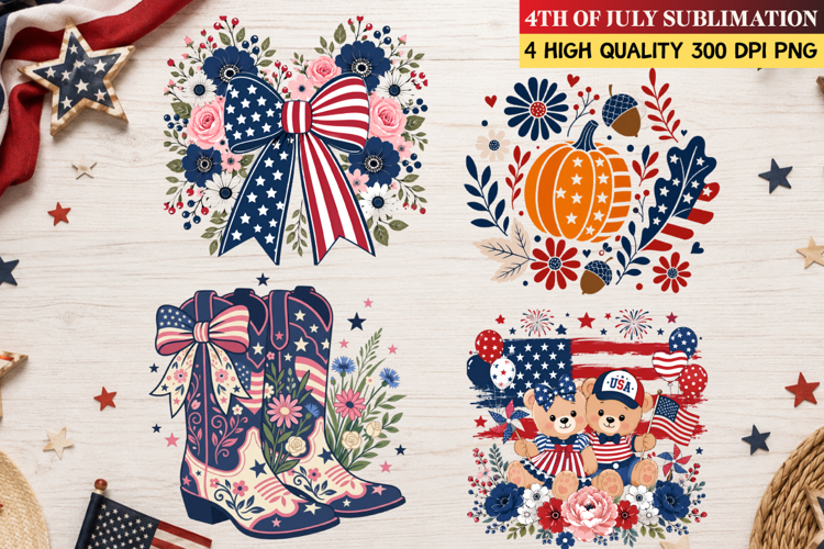 Patriotic Boots   Bow | Independence Day Clipart