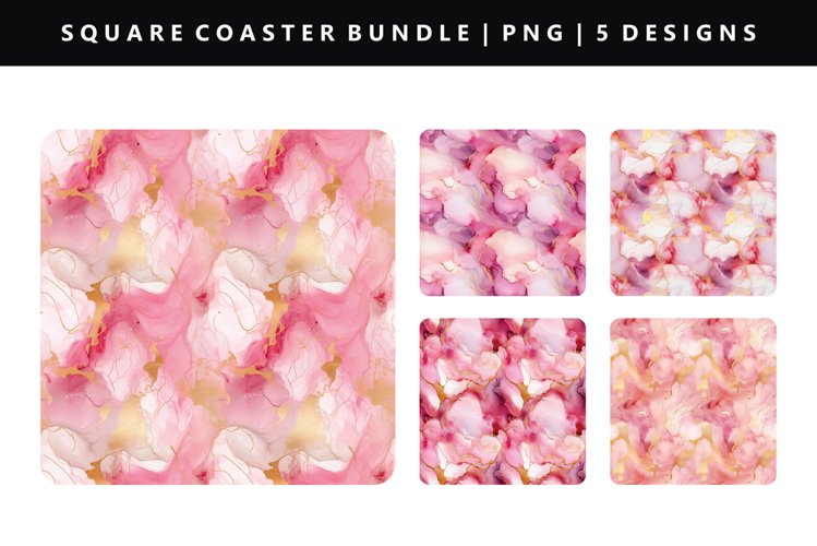 Alcohol Ink Square Coaster Design | Square Coaster PNG