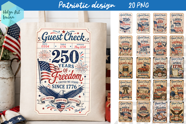 USA 250 years, 4th of july Bundle PNG
