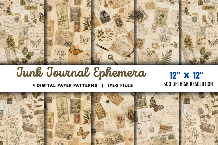 Junk Journal Ephemera Kit JPG
