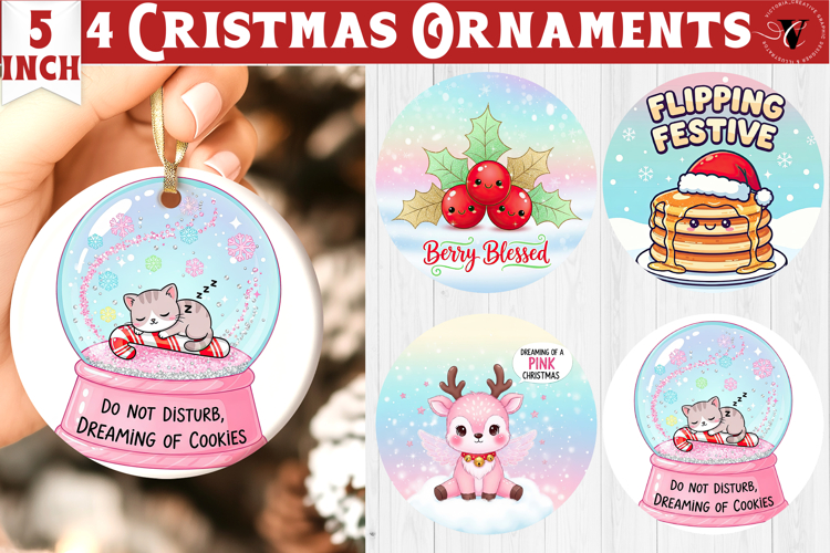 Cute Christmas ornament | Kawaii Pink Xmas