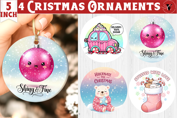 Cute Christmas ornament | Kawaii Pink Xmas