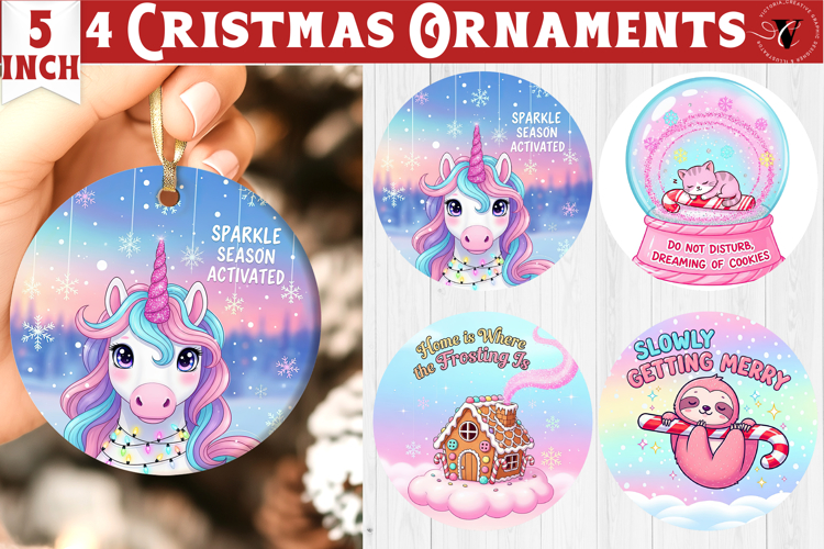 Cute Christmas ornament | Kawaii Pink Xmas