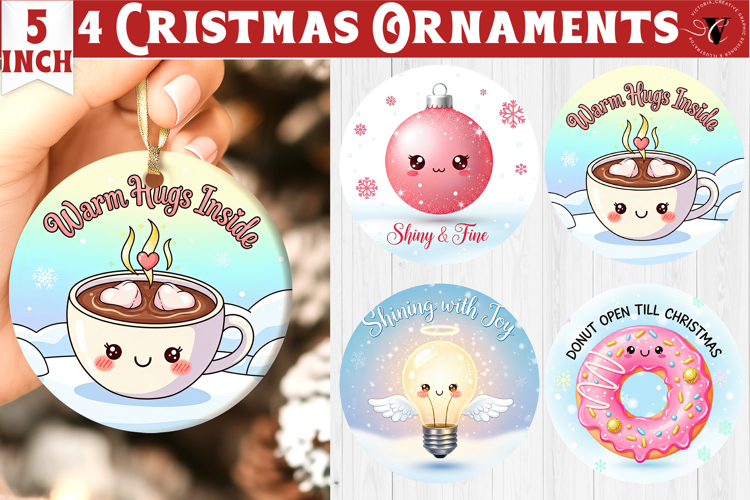 Cute Christmas ornament | Kawaii Pink Xmas