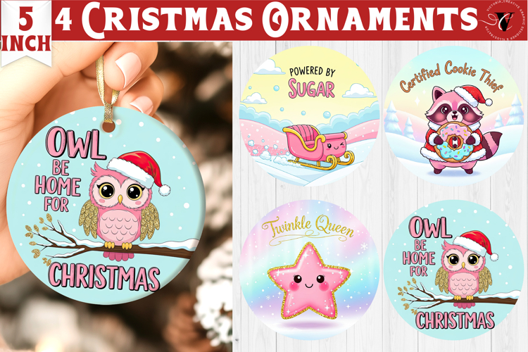 Cute Christmas ornament | Kawaii Pink Xmas