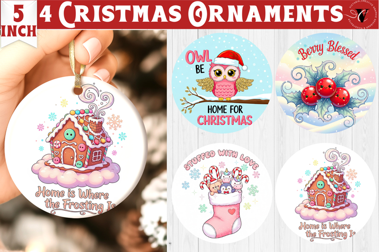 Cute Christmas ornament | Kawaii Pink Xmas