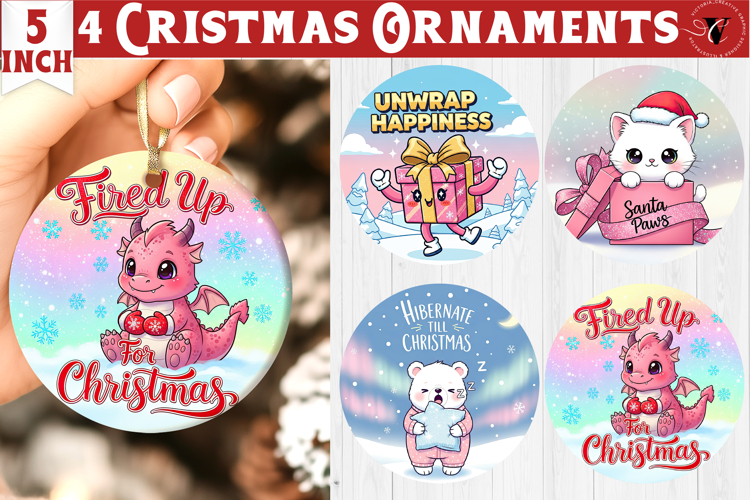 Cute Christmas ornament | Kawaii Pink Xmas