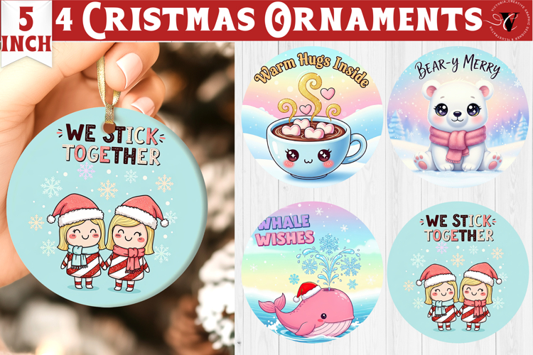 Cute Christmas ornament | Kawaii Pink Xmas