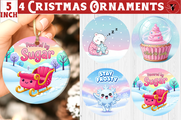 Cute Christmas ornament | Kawaii Pink Xmas