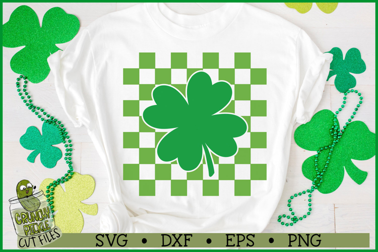 4 Leaf Clover Checkerboard SVG File