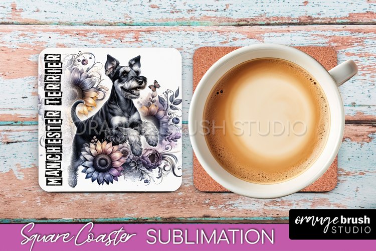 Dog Square Coaster - Dog Mom Floral Coaster Sublimation