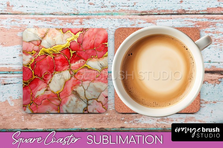 Marble Texture Square Coaster Sublimation - Marble Coaster