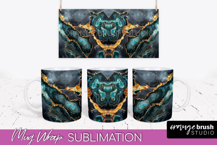 Marble Mug Wrap - 3D Marble Texture Mug Sublimation Design