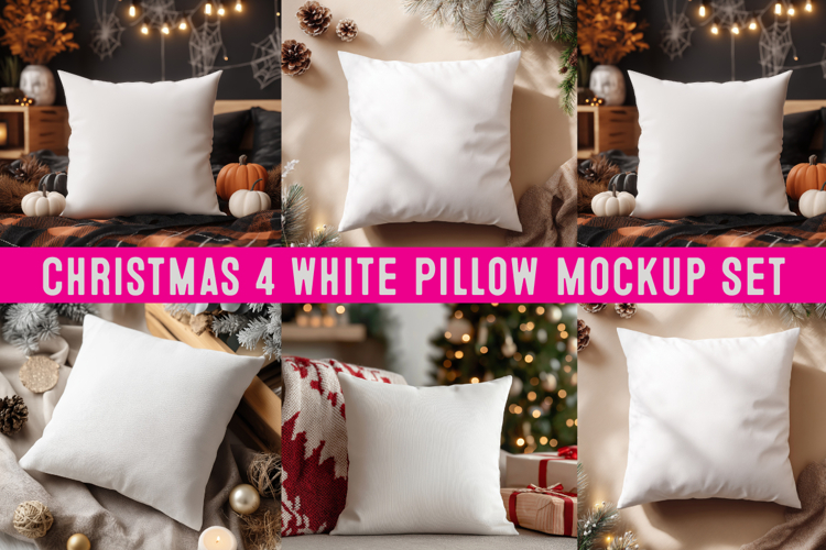 Christmas Pillow Mockup,White Pillow Mockup PNG,Mockup