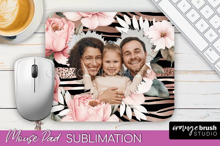 Photo Mouse Pad Sublimation, Floral Mouse Pad Picture Frame
