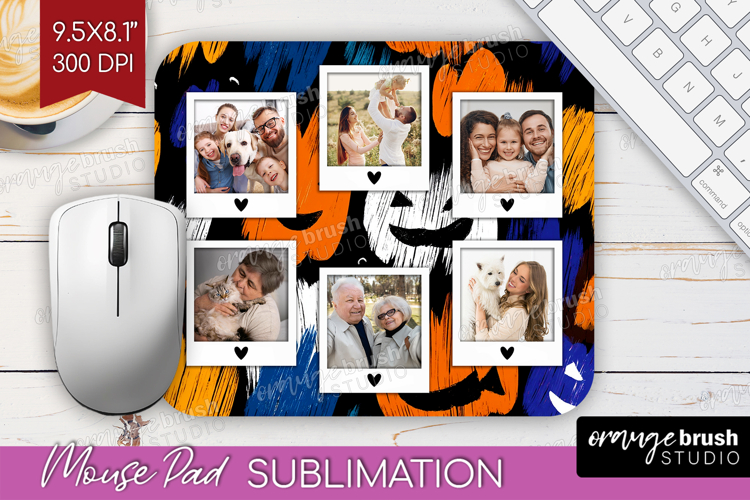 Halloween Photo Mouse Pad PNG - Brush Stroke Picture Frame