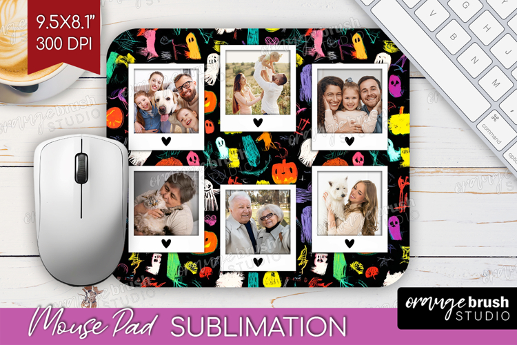 Halloween Photo Mouse Pad PNG - Brush Stroke Picture Frame