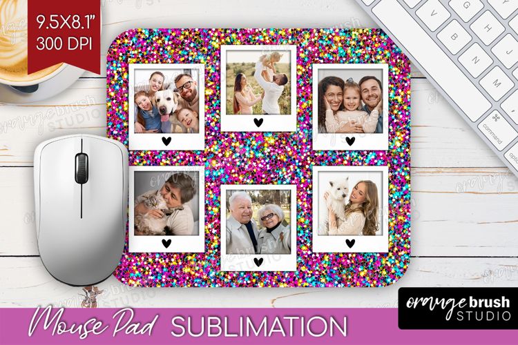 Glitter Photo Mouse Pad PNG - Sparkle Picture Frame Mouse