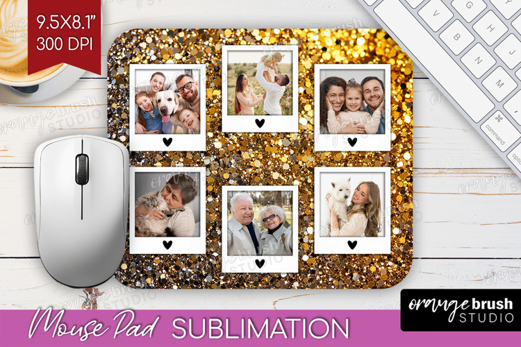 Glitter Photo Mouse Pad PNG - Sparkle Picture Frame Mouse