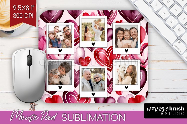 Valentines Day Photo Mouse Pad PNG - Heart Picture Frame Pad