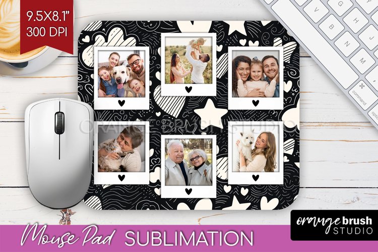 Valentines Day Photo Mouse Pad PNG - Heart Picture Frame Pad