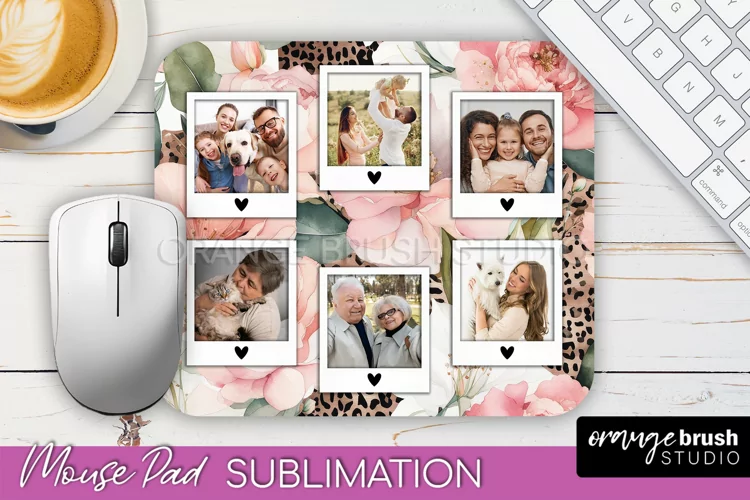 Photo Mouse Pad Sublimation, Floral Mouse Pad Picture Frame