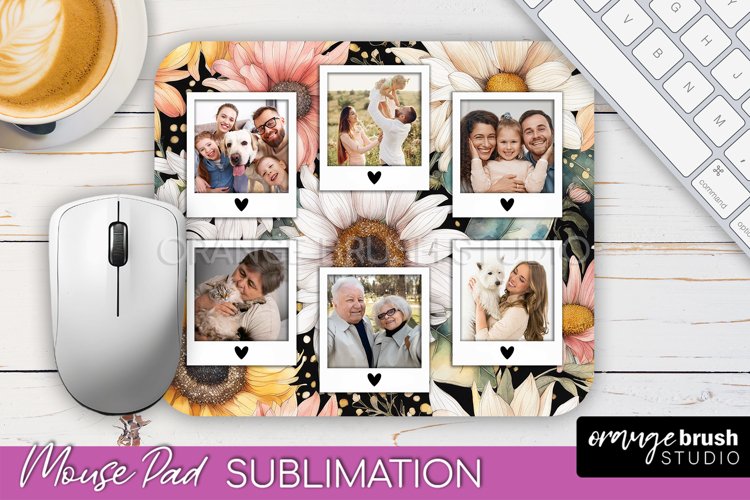Photo Mouse Pad Sublimation, Floral Mouse Pad Picture Frame example image 1