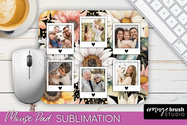 Photo Mouse Pad Sublimation, Floral Mouse Pad Picture Frame