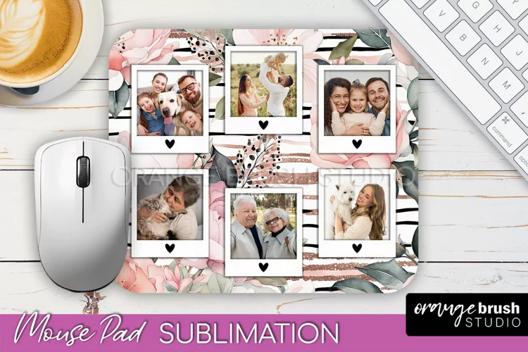Photo Mouse Pad Sublimation, Floral Mouse Pad Picture Frame
