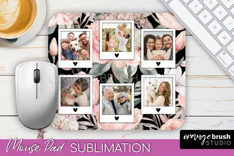 Photo Mouse Pad Sublimation, Floral Mouse Pad Picture Frame