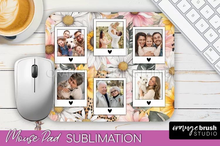 Photo Mouse Pad Sublimation, Floral Mouse Pad Picture Frame