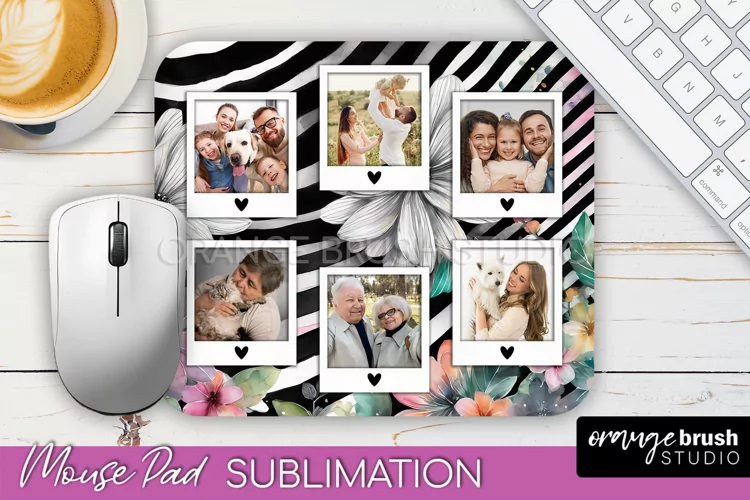 Photo Mouse Pad Sublimation, Floral Mouse Pad Picture Frame