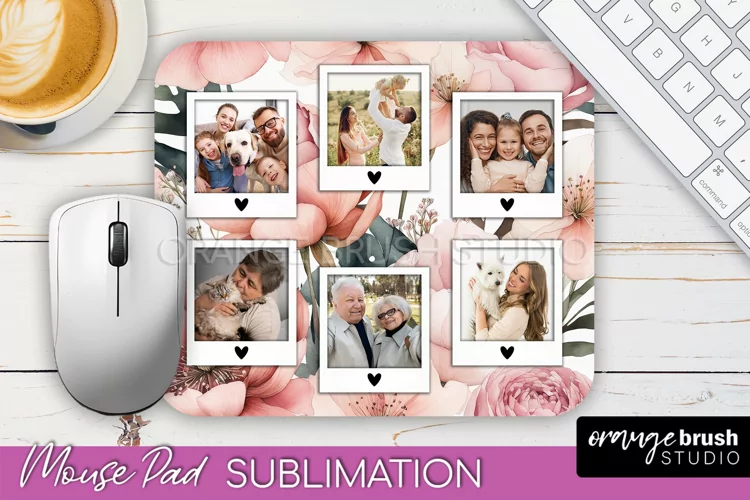 Photo Mouse Pad Sublimation, Floral Mouse Pad Picture Frame