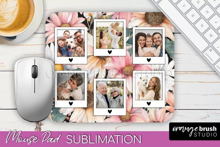 Photo Mouse Pad Sublimation, Floral Mouse Pad Picture Frame