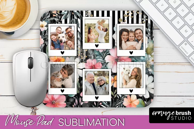 Photo Mouse Pad Sublimation, Floral Mouse Pad Picture Frame