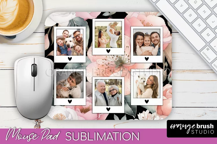 Photo Mouse Pad Sublimation, Floral Mouse Pad Picture Frame